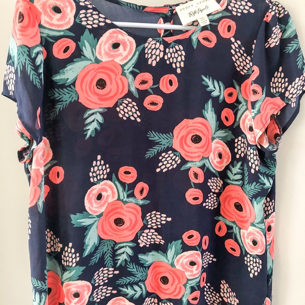 Paper crown + rifle paper co collab shirt medium